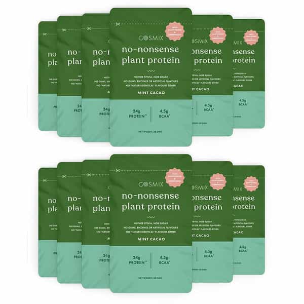 Cosmix No-Nonsense Plant Protein Sachet 38G - Mint Cacao (Pack Of 12)