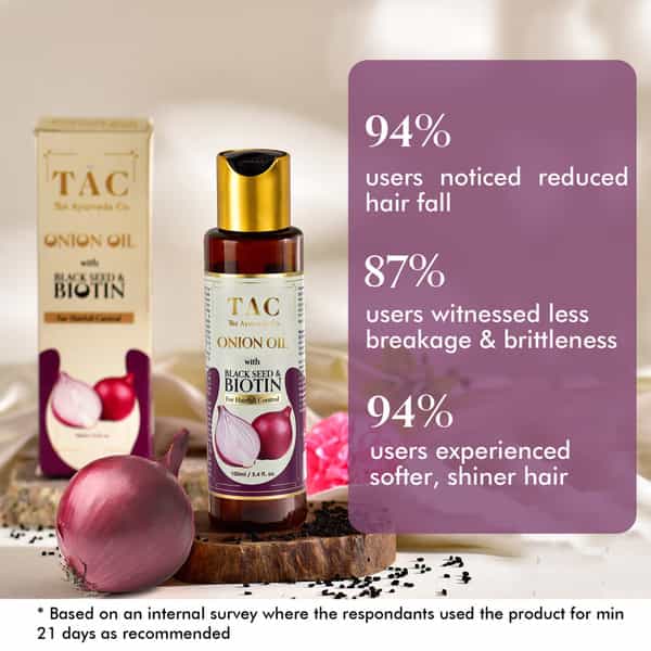 Tac - The Ayurveda Co. Onion With Black Seed And Biotin Oil - 100Ml