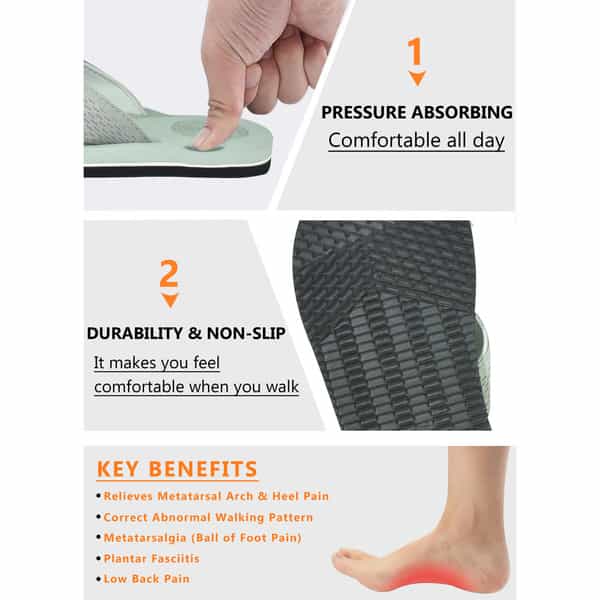Ortho Cheer Men's Orthopedic And Diabetic Friendly Slipper | Grey | Size 9 -1 Pair