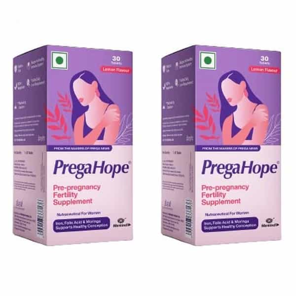 Prega Hope | Pre-Pregnancy Fertility Supplement | With Iron Folic Acid & Moringa | Lemon - 60N