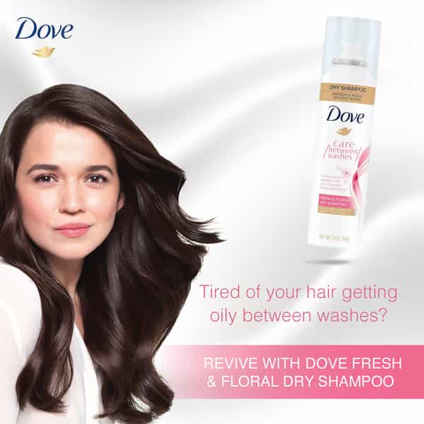 Dove Dry Shampoo Spray Fresh & Floral For Oily Scalp Lightweight Formula For Clean Hair- 148Ml