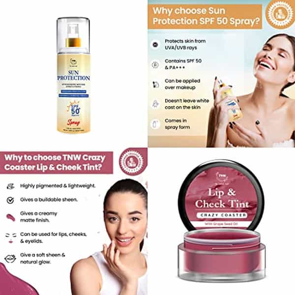 Tnw The Natural Wash Skincare Combo With Sun Protection Spf 50 Spray All Skin Types