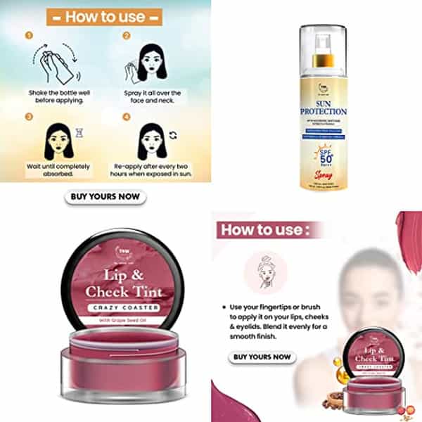 Tnw The Natural Wash Skincare Combo With Sun Protection Spf 50 Spray All Skin Types