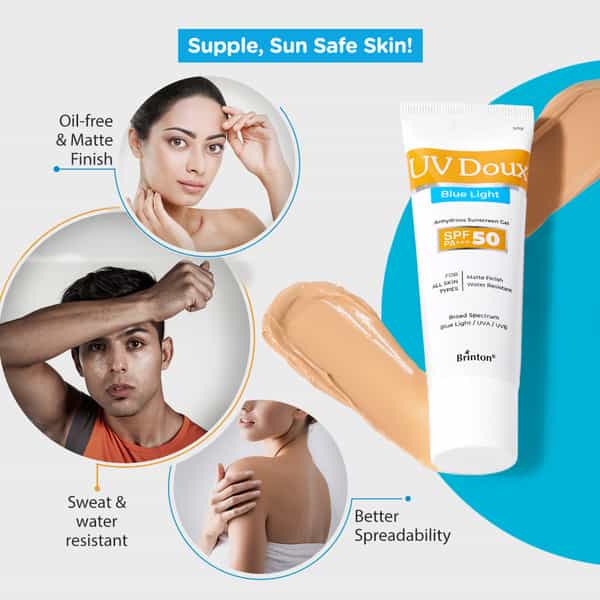 Brinton Uv Doux Blue Light Spf 50 Pa+++ For All Skin Types Sunscreen Gel 100 Gm