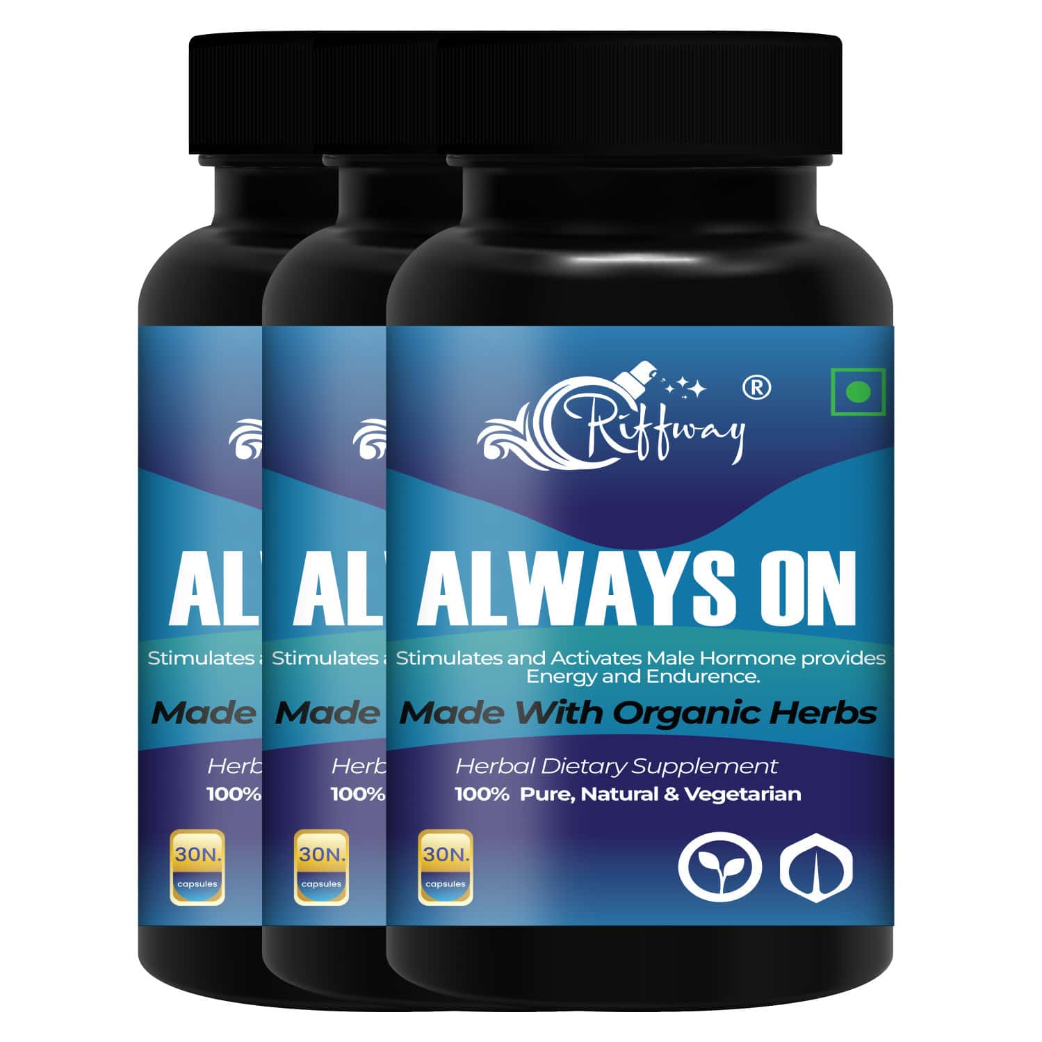Always On Herbal Power Capsule For Men | Cellular Health (90 Caps)