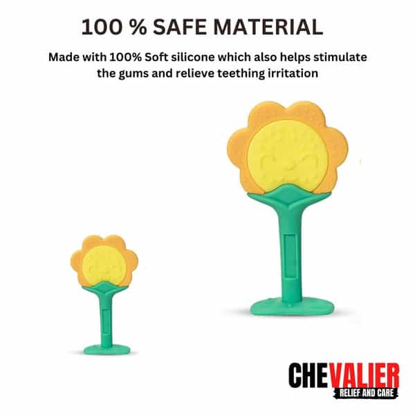Chevalier Soft Silicone Rubber Baby Teether | Soothes Sore Gums Chew Infant Toy | Sun