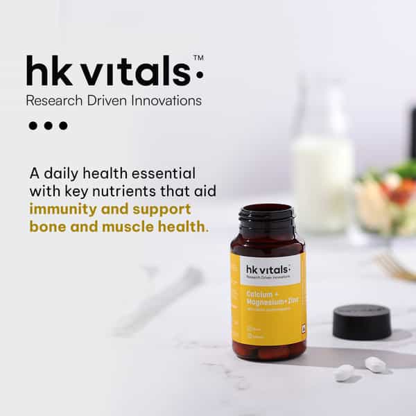 Hk Vitals Calcium Magnesium & Zinc (90 Tablets) | With Vitamin D3