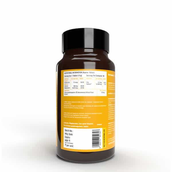 Hk Vitals Calcium Magnesium & Zinc (90 Tablets) | With Vitamin D3