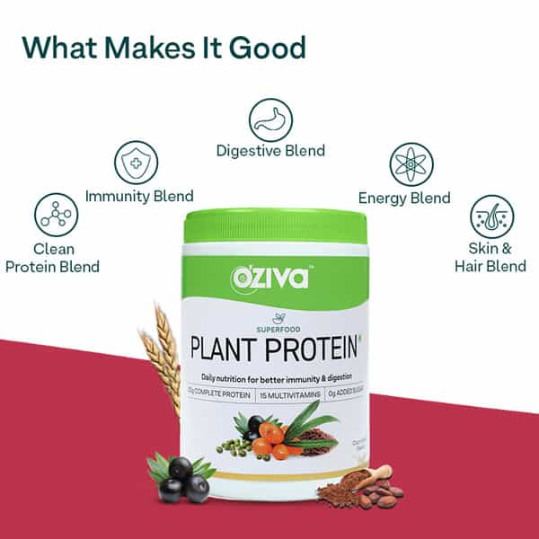 Oziva Superfood Plant Protein Coco Vanilla 500G | Better Energy & Digestion