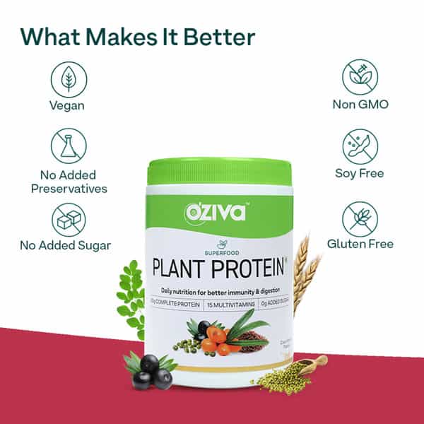 Oziva Superfood Plant Protein Coco Vanilla 500G | Better Energy & Digestion
