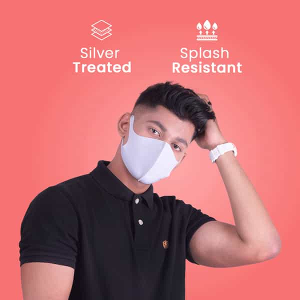 Frido Ultra Comfortable Unisex Gray Face Mask|Silver+Super Breathable Washable Medium Size Pack Of 1