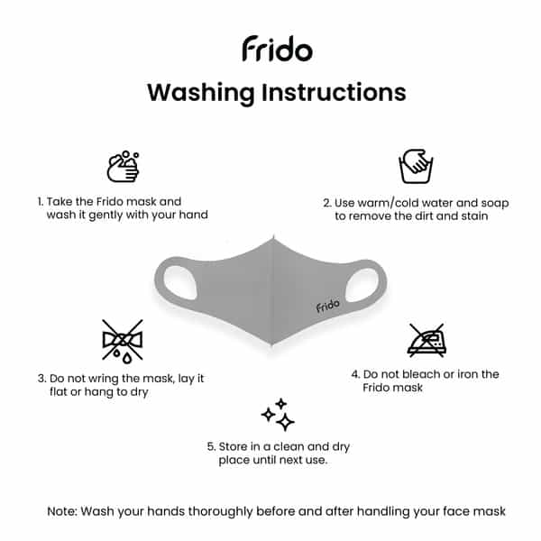 Frido Ultra Comfortable Unisex Gray Face Mask|Silver+Super Breathable Washable Medium Size Pack Of 1