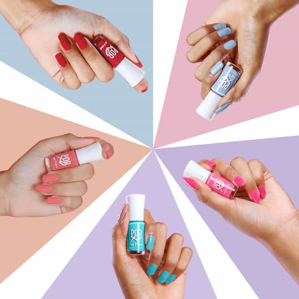 Myglamm Popxo Mini Nail Kit - Vacay-Bloody Mary | Perfect Peach | Beach Please | Pink - Nic | Sea Ya