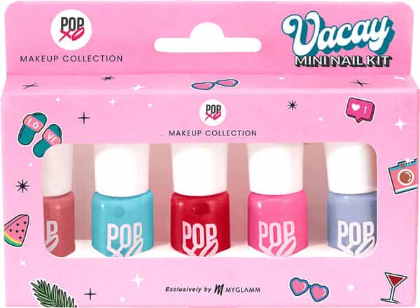 Myglamm Popxo Mini Nail Kit - Vacay-Bloody Mary | Perfect Peach | Beach Please | Pink - Nic | Sea Ya