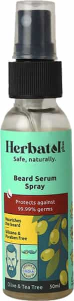 Herbatol Plus Beard Serum Spray For 99.99% Germ Protection | Enriched With Tea Tree & Olive Oil 50Ml