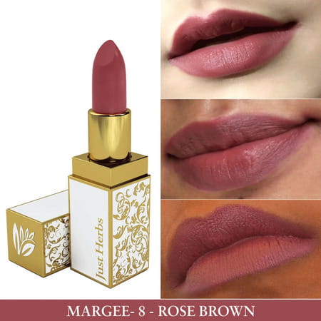 Just Herbs Ayurvedic Lipstick-08 Rose Brown (Half - Size)