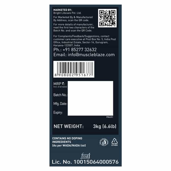 Muscleblaze Weight Gainer Chocolate 3 Kg