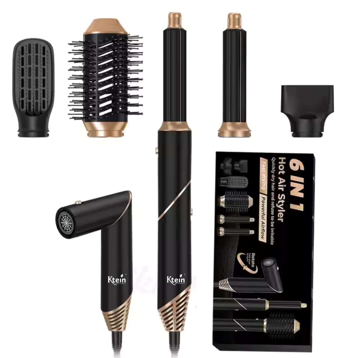 Ktein 6-In-1 Hot Air Hair Styler For Women| 1000w | Curler | Straigthner | Volumizr - 1 Unit