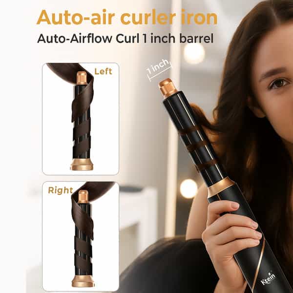 Ktein 6-In-1 Hot Air Hair Styler For Women| 1000W | Curler | Straigthner | Volumizr - 1 Unit