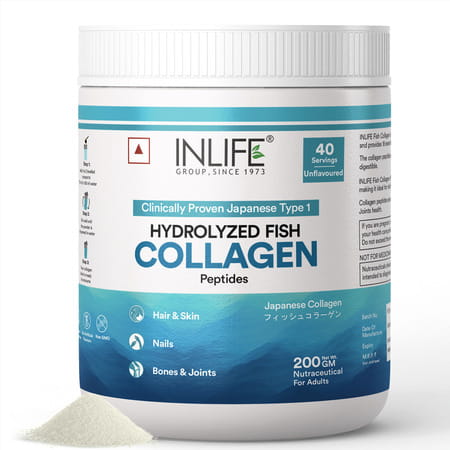 Inlife Japanese Marine Fish Collagen | Skin & Bone Health For Men & Women (Unflavoured | 200g)
