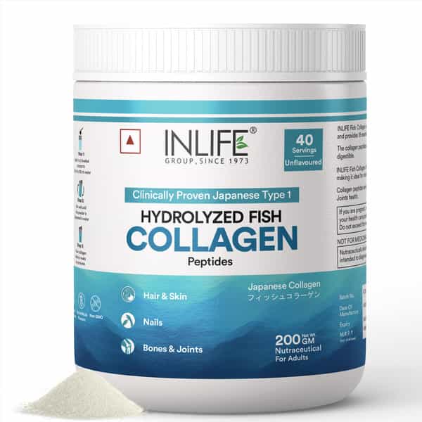 Inlife Japanese Marine Fish Collagen | Skin & Bone Health For Men & Women (Unflavoured | 200G)