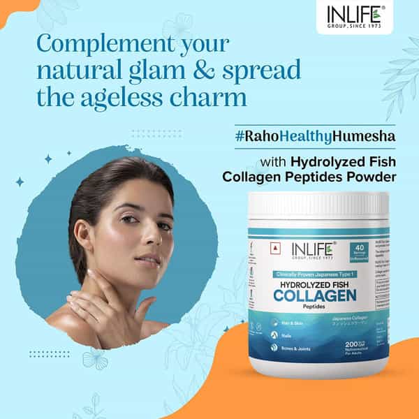 Inlife Japanese Marine Fish Collagen | Skin & Bone Health For Men & Women (Unflavoured | 200G)