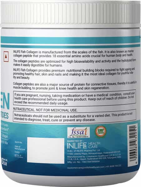 Inlife Japanese Marine Fish Collagen | Skin & Bone Health For Men & Women (Unflavoured | 200G)