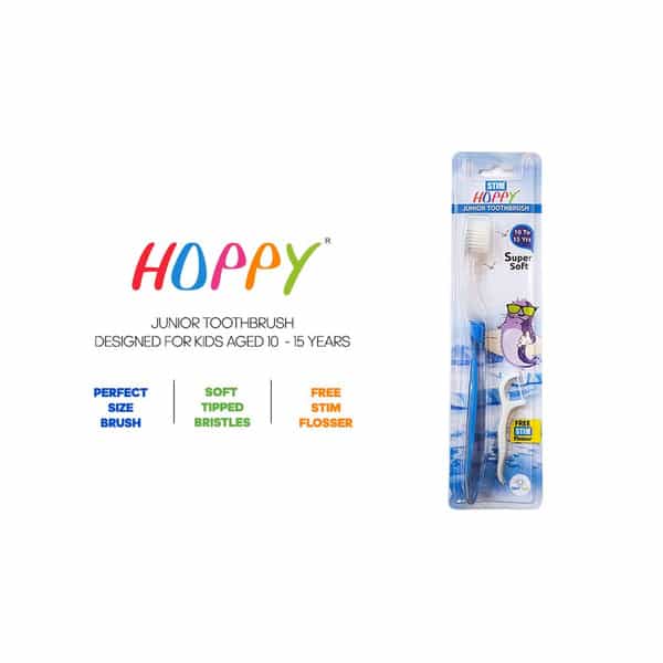 Stim Hoppy Junior Toothbrush : Pack Of 3 : Age 10 Years + Ultra Soft Toothbrush ()