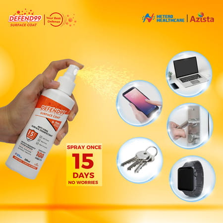 Defend99 Surface Coat - 15 Days Surface Antimicrobial Coating Sanitizer Spray Bottle. - Pack Of 2