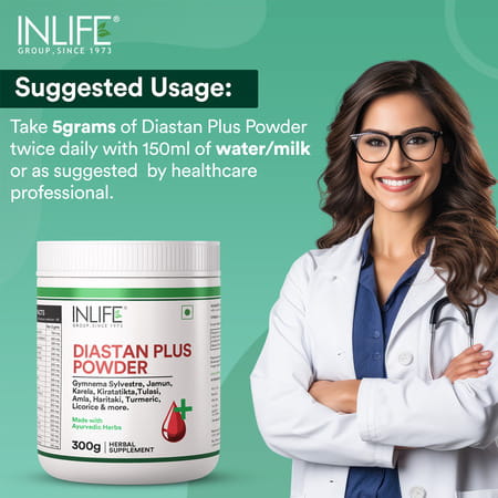 Inlife Diastan Plus Powder | Ayurvedic Herbal Supplement For Men & Women - 300g