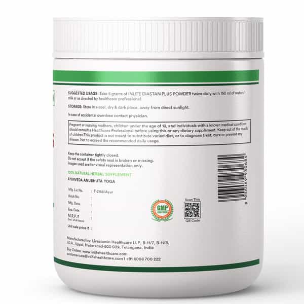 Inlife Diastan Plus Powder | Ayurvedic Herbal Supplement For Men & Women - 300G