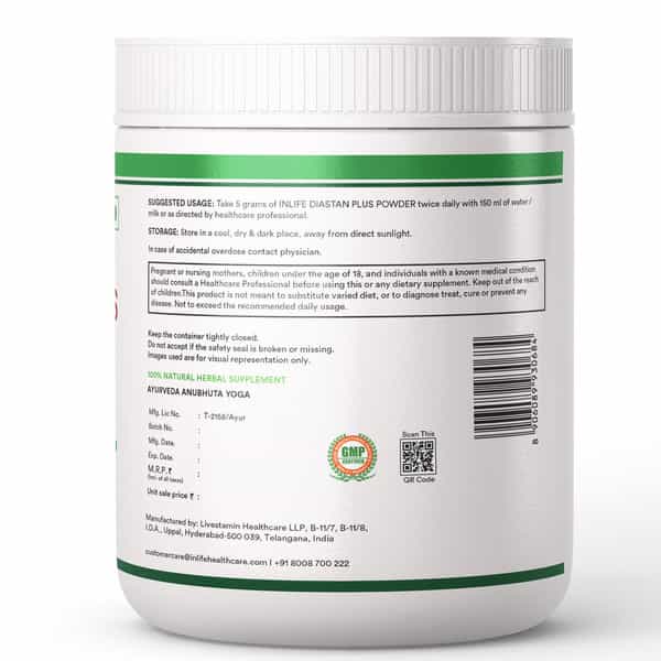 Inlife Diastan Plus Powder | Ayurvedic Herbal Supplement For Men & Women - 300G