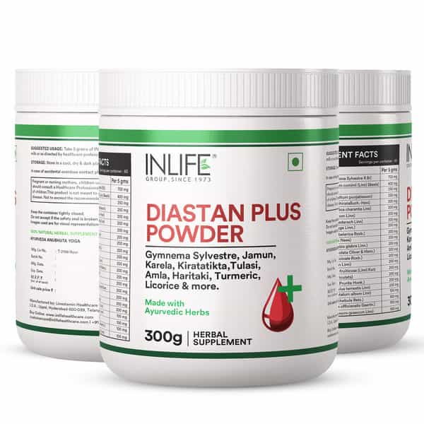 Inlife Diastan Plus Powder | Ayurvedic Herbal Supplement For Men & Women - 300G