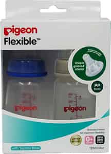 Pigeon Peristaltic Nursing Bottle Twin Pack Kpp 120ml (blue & White) Nipple S