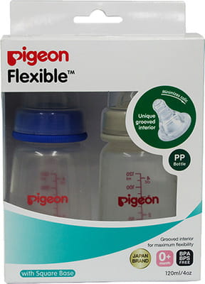 Buy PIGEON PERISTALTIC NURSING BOTTLE TWIN PACK KPP 120ML (BLUE