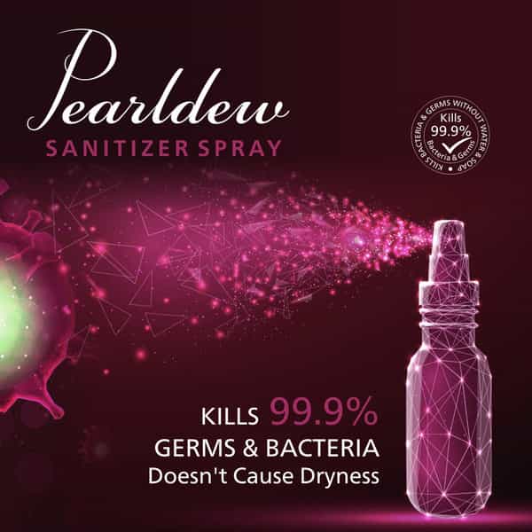 Pearldew Sanitizer Spray (Fruit Basket) 500 Ml | Aloe & Neem | Paraben Free (Pack Of 1)