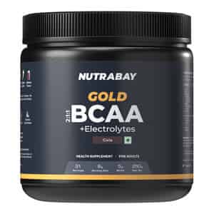 Nutrabay Gold Bcaa 2:1:1 With Electrolytes|5g Bcaa | Pre/post Workout Energy Drink|250g | Cola
