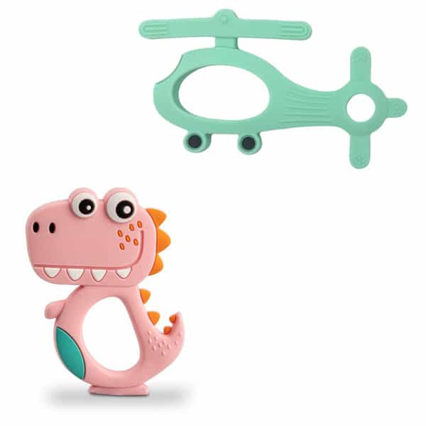 Chevalier Soft Silicone Rubber Baby Teether | Soothes Sore Gums Chew Infant Toy Combo 2 Dphg
