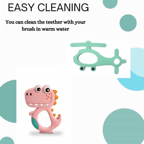 Chevalier Soft Silicone Rubber Baby Teether | Soothes Sore Gums Chew Infant Toy Combo 2 Dphg