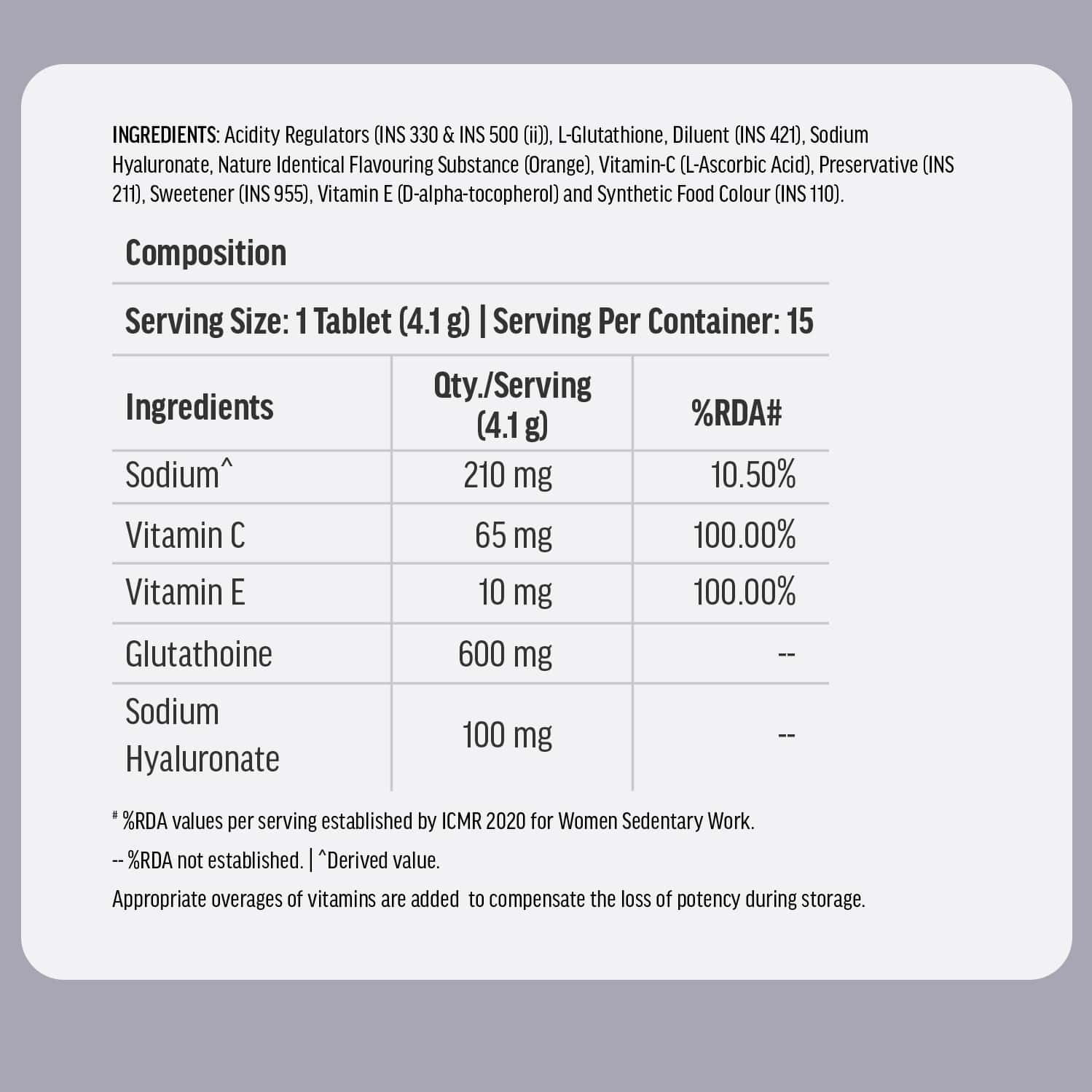 Buy HK VITALS GLUTATHIONE | L-GLUTATHIONE EFFERVESCENT TABLETS & 300ML SIPPER | ORANGE