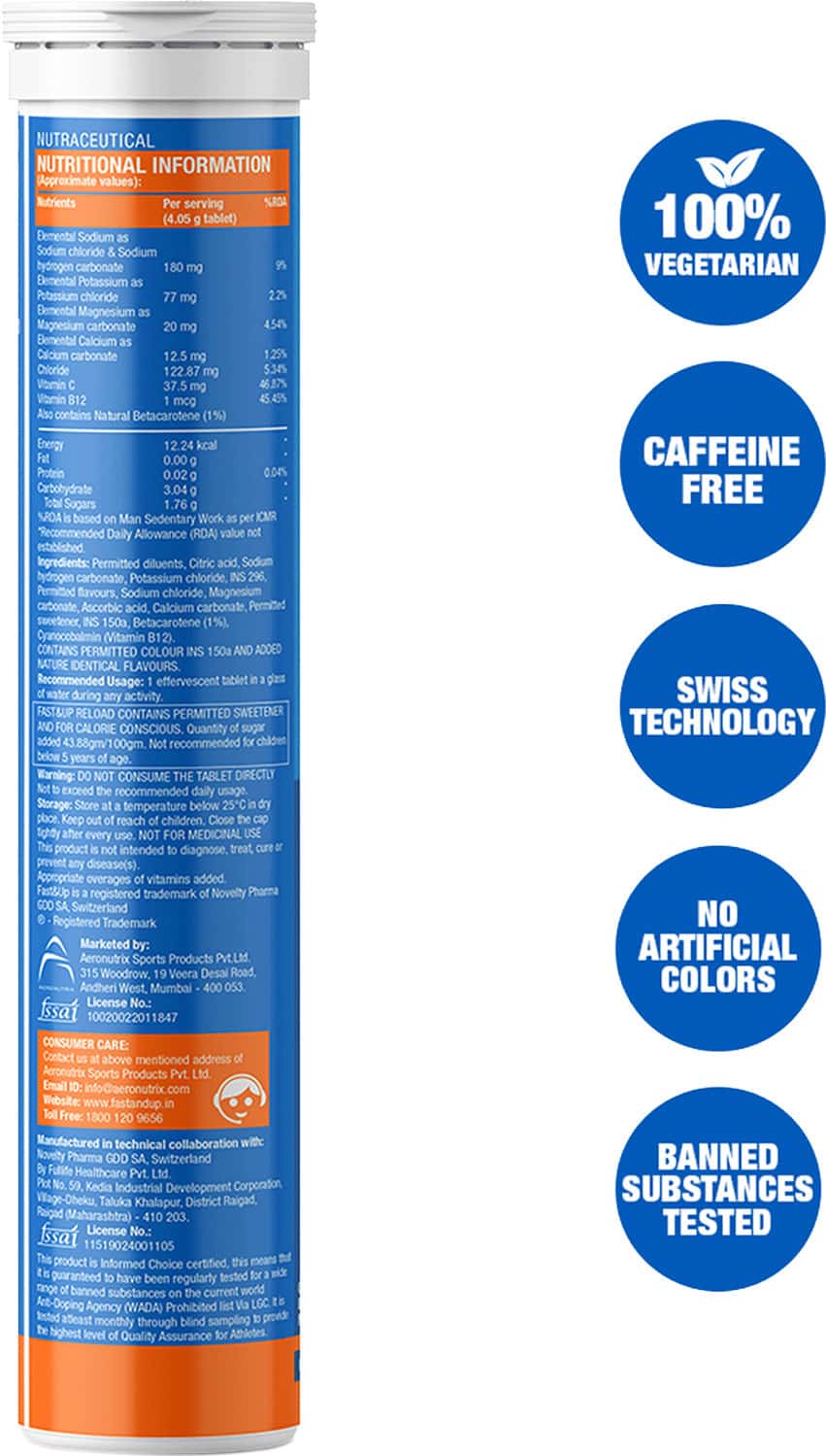 Buy FAST&UP RELOAD ELECTROLYTE ENERGY AND HYDRATION FIZZY APPLE 20