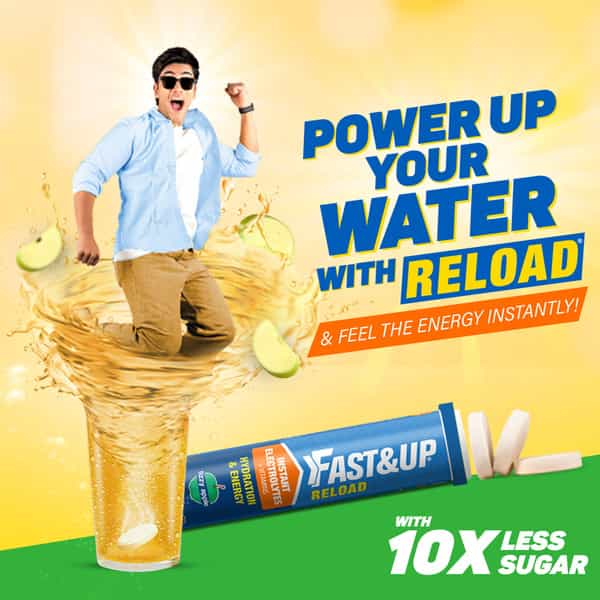 Fast&Up Reload Electrolyte Energy And Hydration Fizzy Apple - 20 Tablets