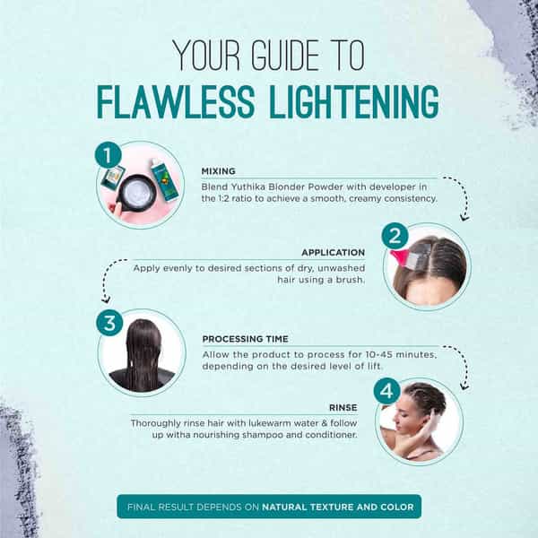 Yuthika Professional Blonder Powder For Hair 500G Multi Techniques Hair Lightning Powder