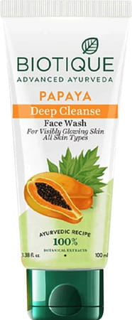 Biotique Advanced Ayurveda Papaya Deep Cleanse Face Wash For Visibly All Skin Types - 100ml