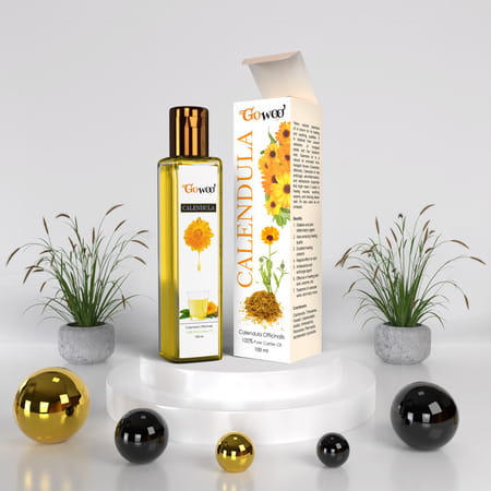 Pack Of 2 Rose Geranium Essential Oil & Calendula Carrier Oil - 100% Pure & Natural Oil