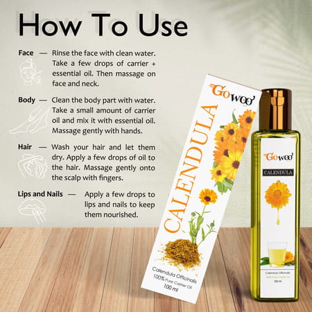 Pack Of 2 Rose Geranium Essential Oil & Calendula Carrier Oil - 100% Pure & Natural Oil