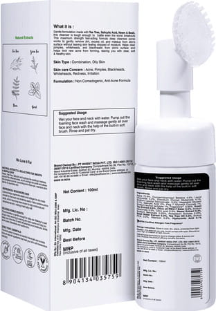 Soulflower Acne Free Tea Tree Cleansing Face Wash With Salicylic Acid 2%