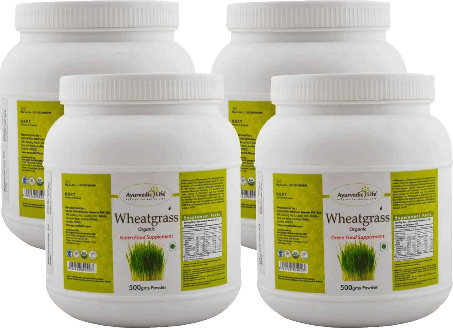 Ayurvedic Life Wheatgrass 500gms Powder (pack Of 4)
