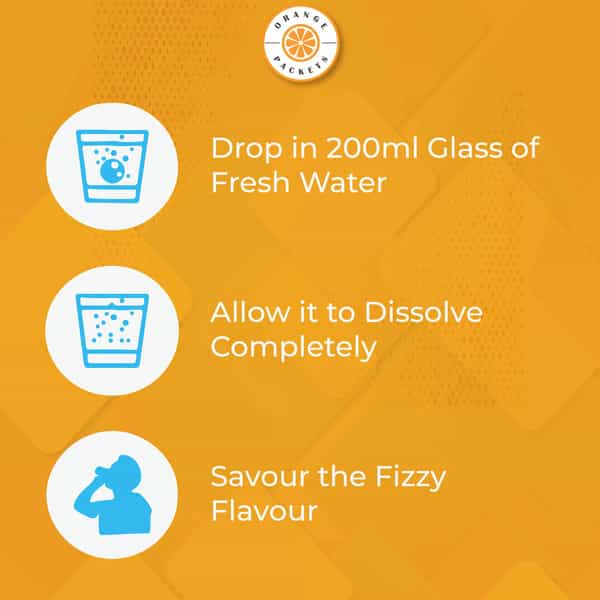 Orange Packets Apple Cider Vinegar - B12 B6 & Pomegranate Extract - 20 Effervescent Tablets -Apple