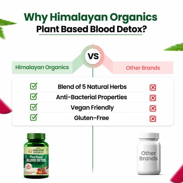 Himalayan Organics Plant Based Blood Detox | Bottle | 60 Veg Capsules